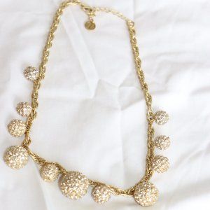 Talbots Crystal and gold metal Ball Necklace